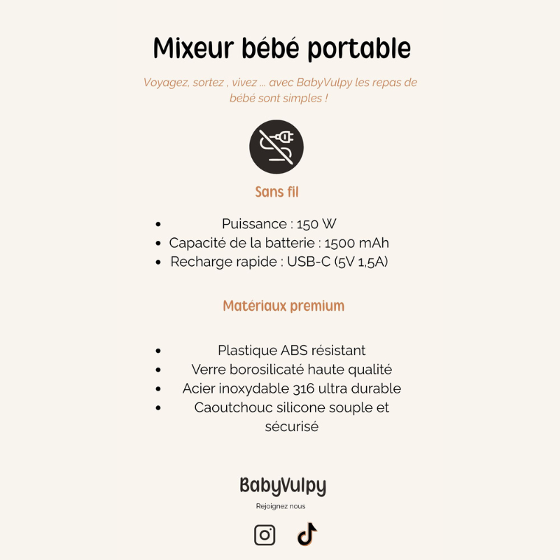 Mixeur Bébé portable